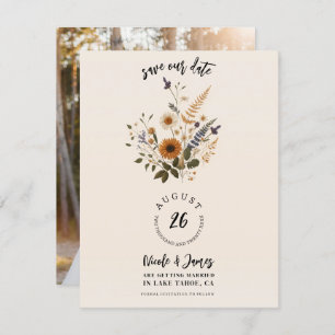 Invitation Fleurs sauvages Boho Vintage Floral Enregistrer la