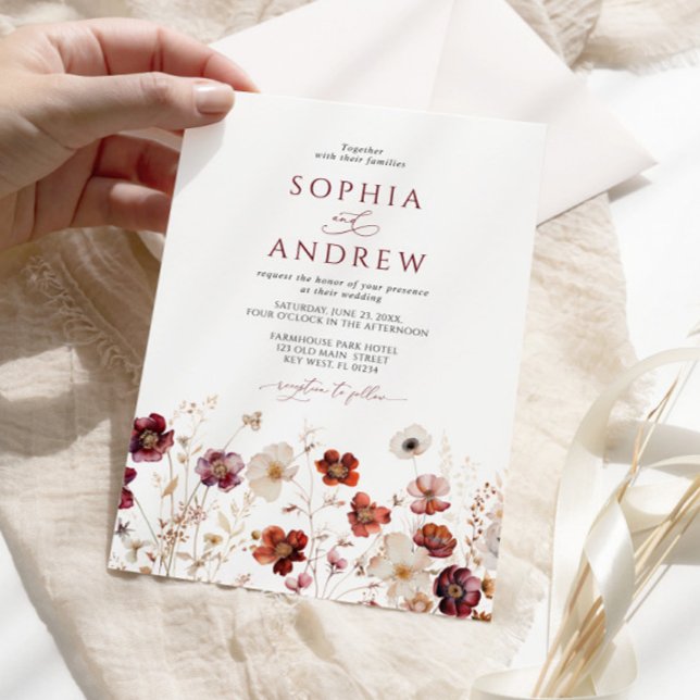 Invitation Fleurs Sauvages d'Automne Mariage  (Créateur téléchargé)