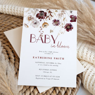 Invitation Fleurs sauvages de Bourgogne bébé en fleurs Baby S