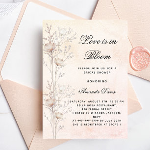 Invitation Fleurs sauvages de douche nuptiale amour en fleurs