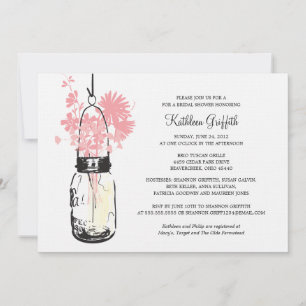 Invitation Fleurs sauvages de Fêtes des mariées et Mason Jar