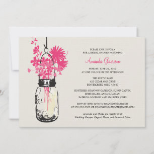 Invitation Fleurs sauvages de Fêtes des mariées et Mason Jar