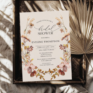 Invitation Fleurs sauvages de l'aquarelle branchée couronne a
