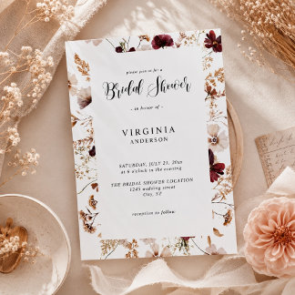 Invitation Fleurs Sauvages de l'Automne Mariage Floral