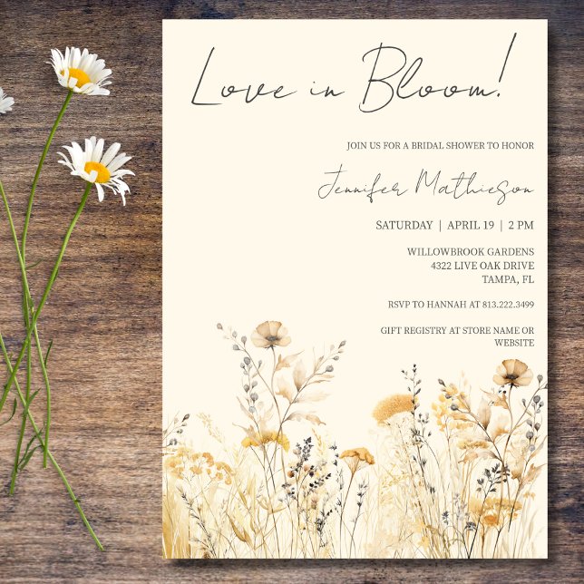 Invitation Fleurs sauvages de mariage Shower de mariage (Créateur téléchargé)