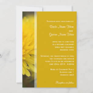 Invitation Fleurs sauvages de pissenlit printemps, été, maria