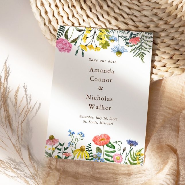 Invitation Fleurs sauvages de prairie lunaire lunatique Enreg (Créateur téléchargé)