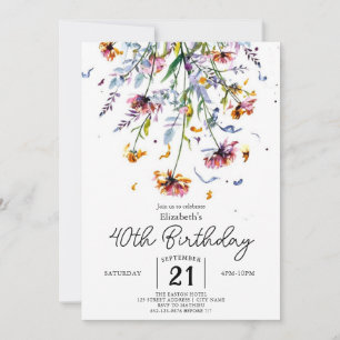 Invitation Fleurs sauvages délicieux été 40e anniversaire