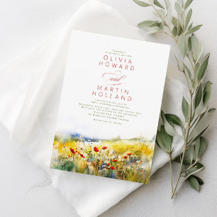 Invitation Fleurs sauvages d'été brillant Boho Mariage
