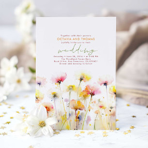 Invitation Fleurs sauvages d'été Romantic Boho Mariage