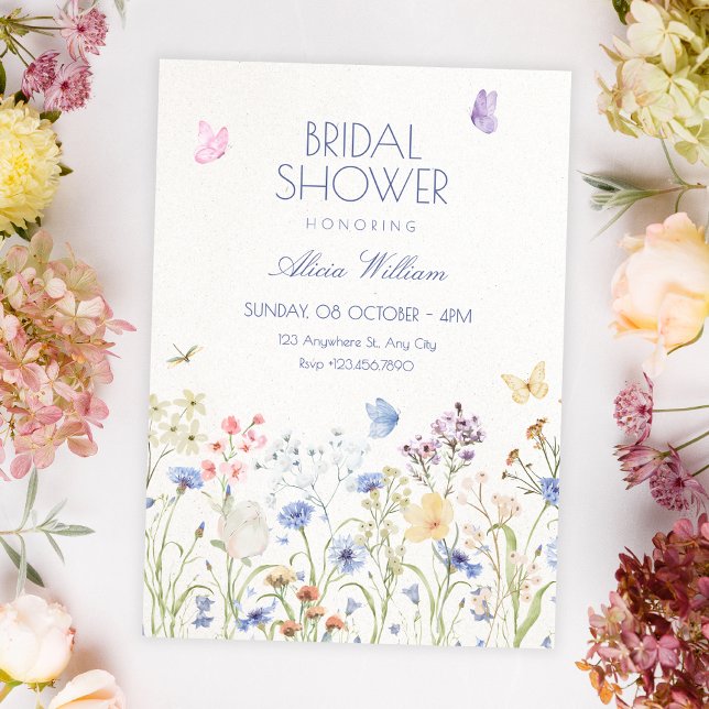 Invitation Fleurs sauvages douche de mariée (Créateur téléchargé)
