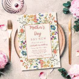 Invitation Fleurs Sauvages Élégantes et Colorées Brunch de la