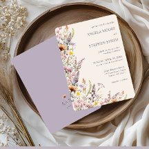 Fleurs sauvages élégantes lavande, rose et crème