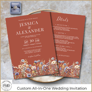 Invitation Fleurs sauvages En Terracotta Tout En Un Mariage É