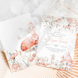 Invitation Fleurs sauvages et Baby showers de fées