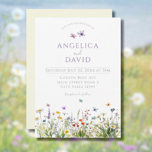 Invitation Fleurs sauvages et papillons Mariages