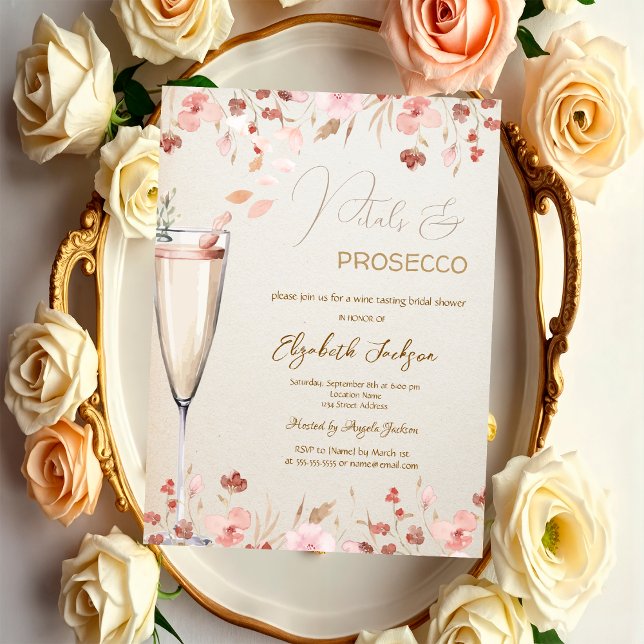 Invitation Fleurs sauvages et Prosecco (Créateur téléchargé)