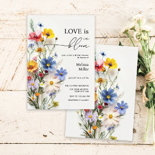 Invitation Fleurs sauvages L'amour est en fleurs Fête de mari
