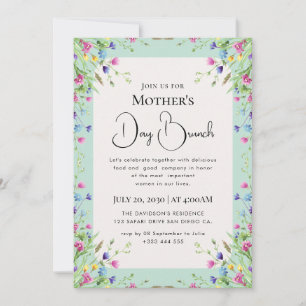 Invitation Fleurs sauvages lumineuses boho chic modernes