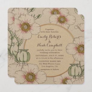 Invitation Fleurs sauvages Mariage campagnard Pastel Floral M