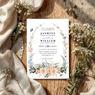 Invitation Fleurs sauvages Mariage rustique printemps poussié