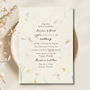 Invitation Fleurs Sauvages Papier Floral Mariage Numérique Mo