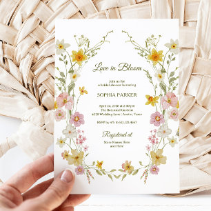 Invitation Fleurs sauvages printanières   Baby shower aquarel