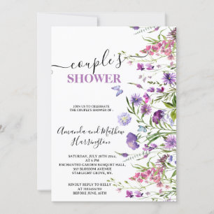 INVITATION FLEURS SAUVAGES PURPLE FLORAL MEADOW COULEUR D'EAU