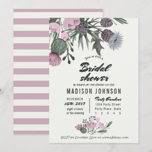 Invitation Fleurs sauvages rose pâle Cartons d'invitation p