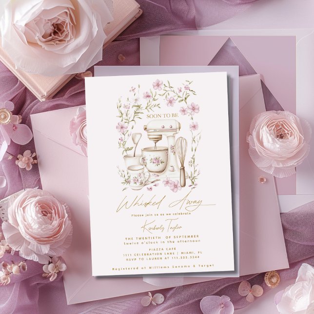 Invitation Fleurs sauvages roses jetés Fête des mariées (Créateur téléchargé)