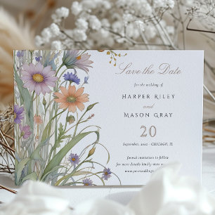 Invitation Fleurs sauvages rustiques Enregistrer le Mariage d