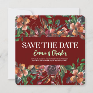 Invitation Fleurs Sauvages Sombres Sauvegardez La Date