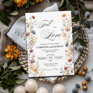 Invitation Fleurs sauvages tombent amoureux Mariage élégant
