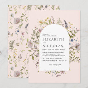 Invitation Fleurs sauvages verdure botanique mariage