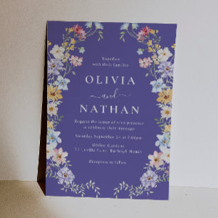 Invitation Fleurs Sauvages Vibrantes Mariage Moderne
