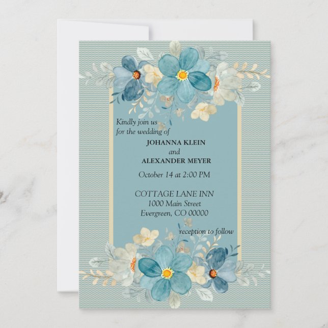Invitation Fleurs sauvages vintage  (Devant)