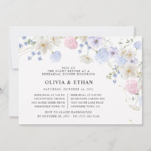Invitation Fleurs sauvages violettes de printemps Dîner de ré