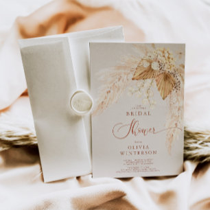 Invitation Fleurs séchées Boho et Fête des mariées en laiton 