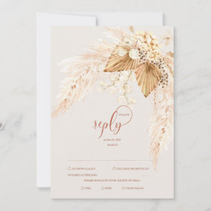 Invitation Fleurs séchées Boho et Pampas Grass RSVP