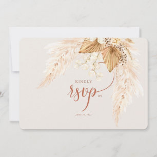 Invitation  Fleurs séchées Boho et Pampas Grass RSVP Invitati