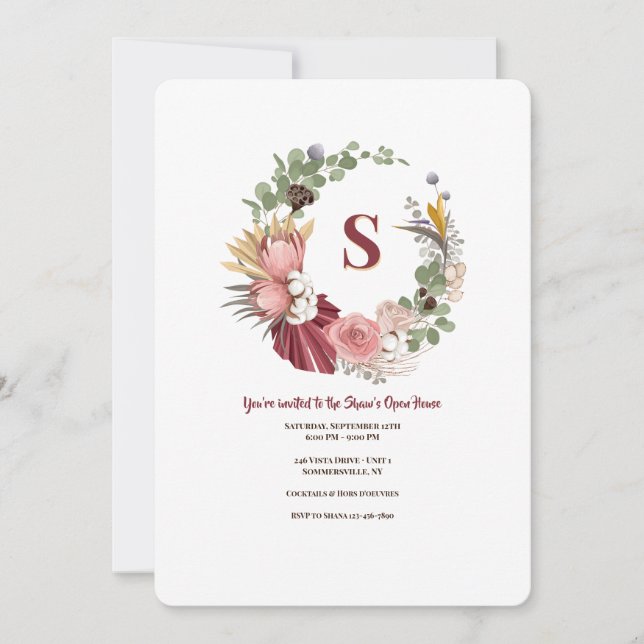 Invitation Fleurs séchées Wreath (Devant)