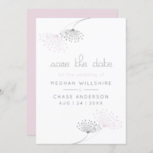Invitation Fleurs simples de rose et de charbon