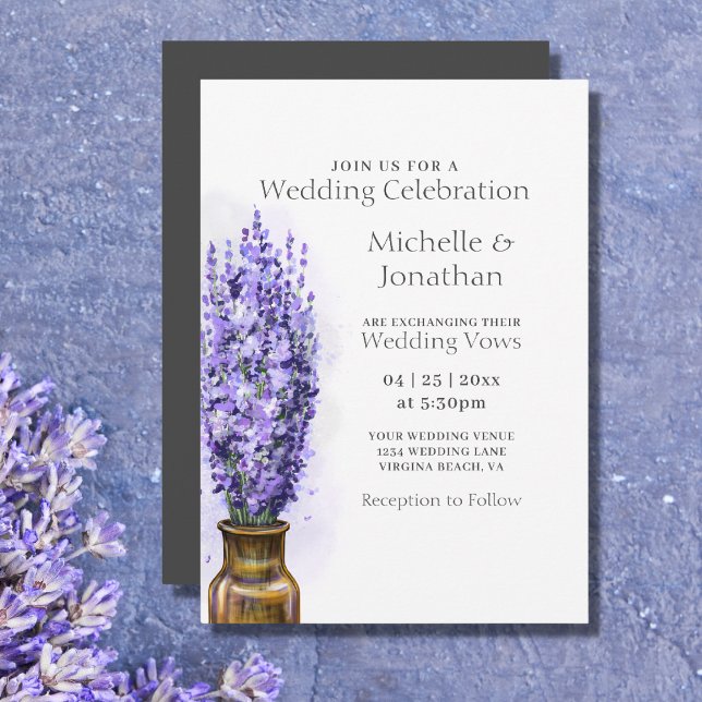 Invitation Fleurs simples Lavande Mariage Floral moderne (Créateur téléchargé)