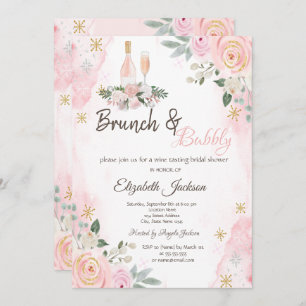 Invitation Fleurs Snowflakes Brunch & Bubbly Fête des mariées