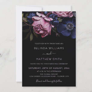 Invitation Fleurs Sombres et Maussades Mariage Photo