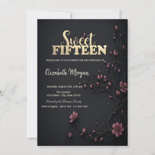 Invitation Fleurs Sombres Gothiques 5e Anniversaire 