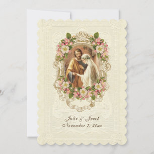 Invitation Fleurs traditionnelles de cerisiers en dentelle Vi