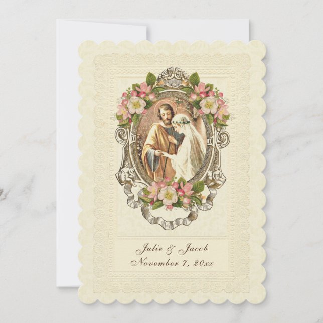 Invitation Fleurs traditionnelles de cerisiers en dentelle Vi (Devant)