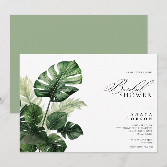 Invitation Fleurs tropicales colorées | Douceur végétale pour (Devant / Derrière)