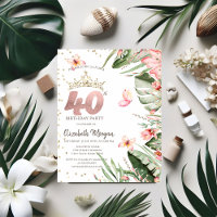 Fleurs Tropicales Feuilles Diamants 40e Anniversai